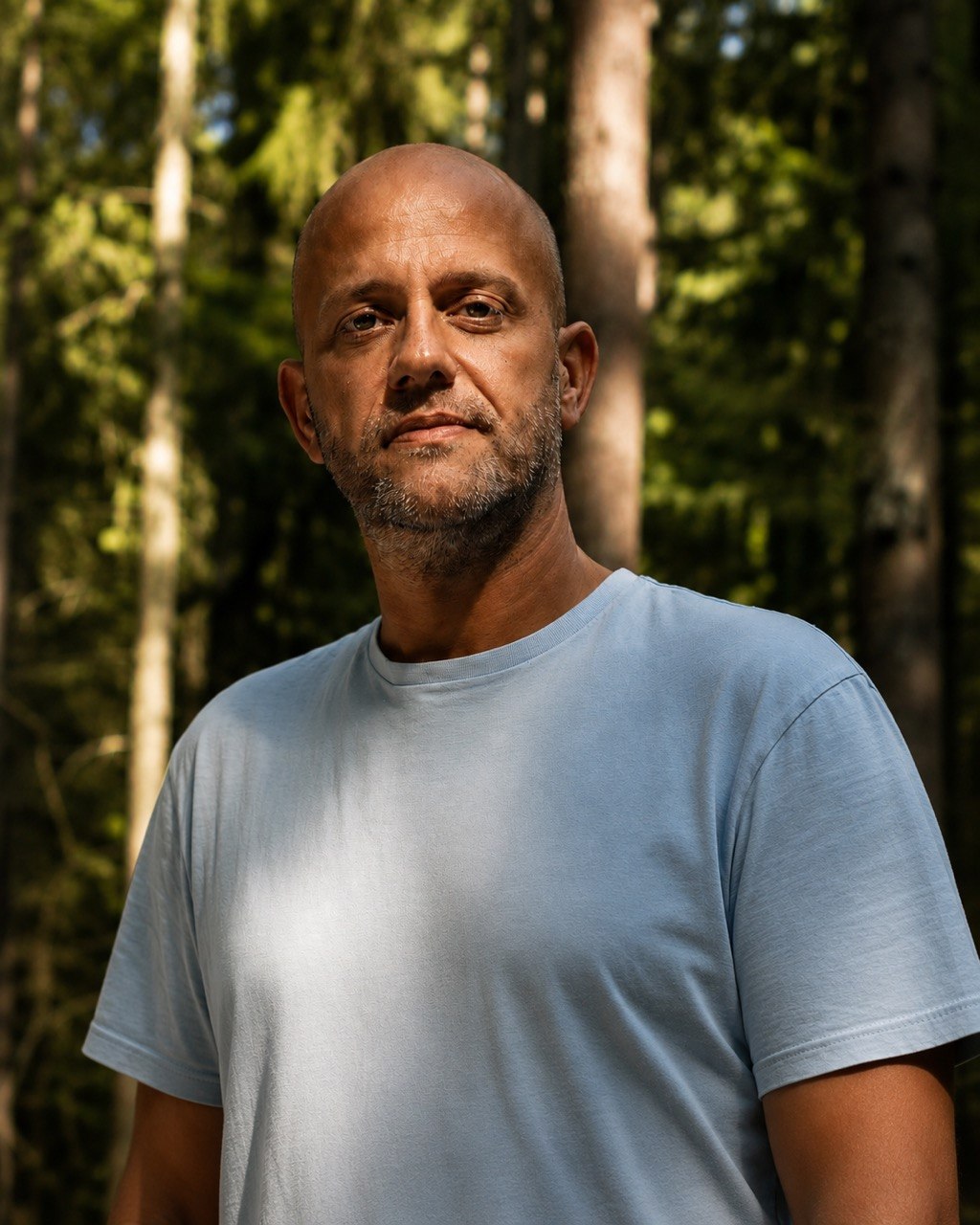 Hugo Hartmann in het Zweedse bos
